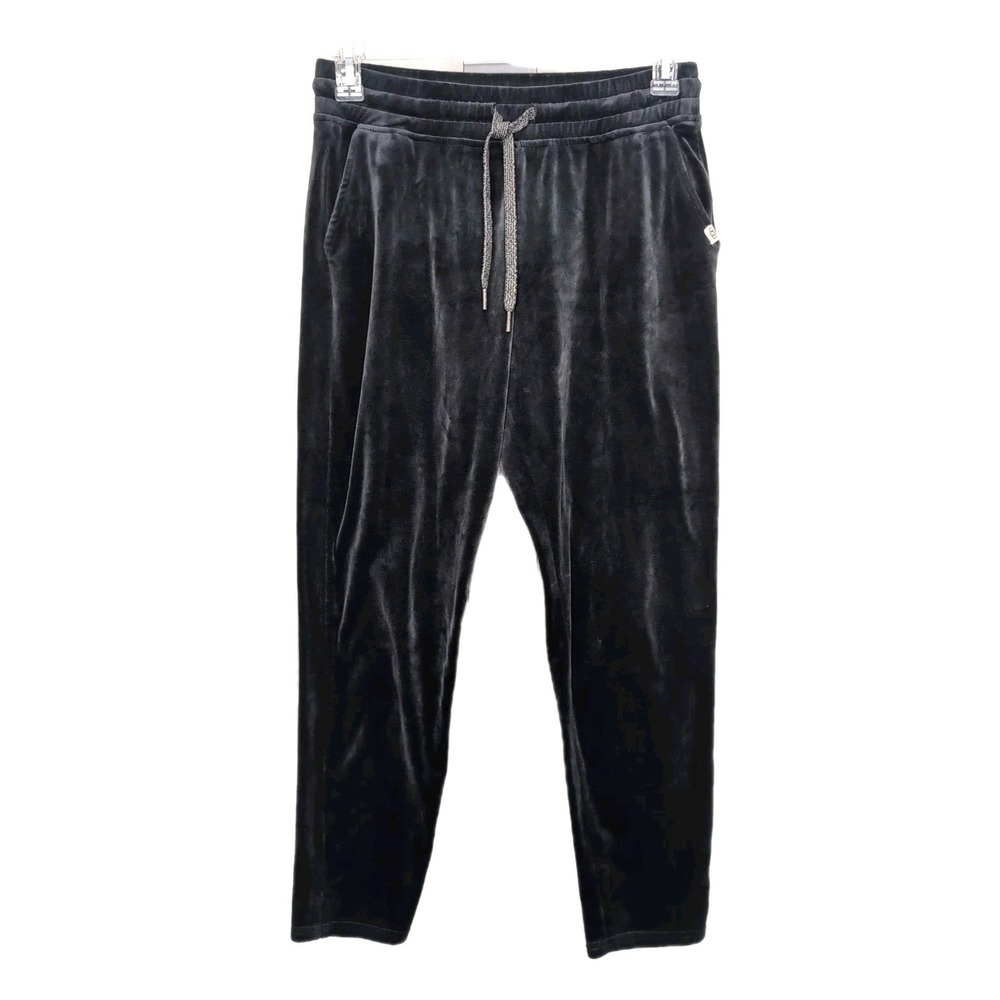 UGG Velour Jogger Pants Womens S Charcoal Gray Crop Pockets Soft Cozy Loungewear